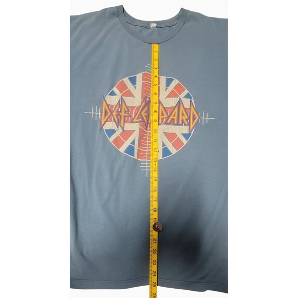 Def Leppard Tour 2014 Blue Graphic Tee XL - 100% Cotton Crewneck Band Shirt - Picture 12 of 16